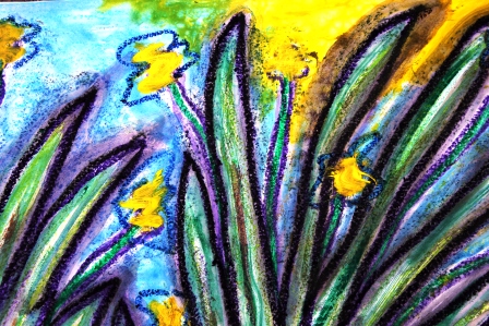 9 - Art Therapy Session No. 5 'Going to a safe place!' Painting by Abstract Artist Karen Robinson Sept 2014 NB All images are protected by copyright laws! .JPG