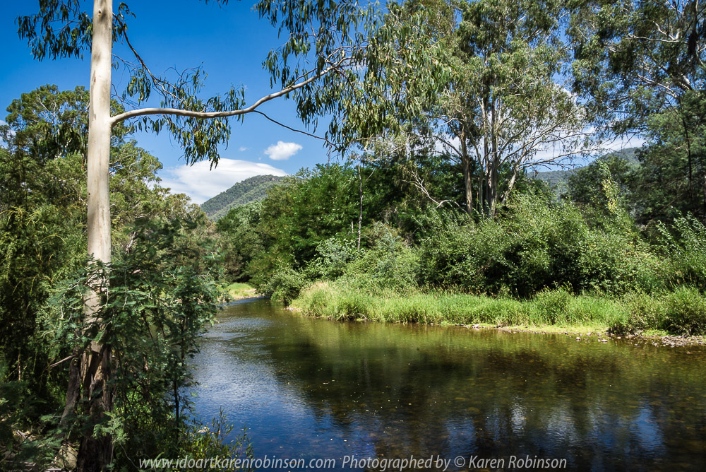 Cheshunt, Victoria - Australia 'King River near Hamiltons Bridge' Photographed by Karen Robinson Jan 2018 NB. All images are protected by copyright laws. Comments: A beautiful summer's day around this region taking in the sights of the King River and surrounds Vineyards.