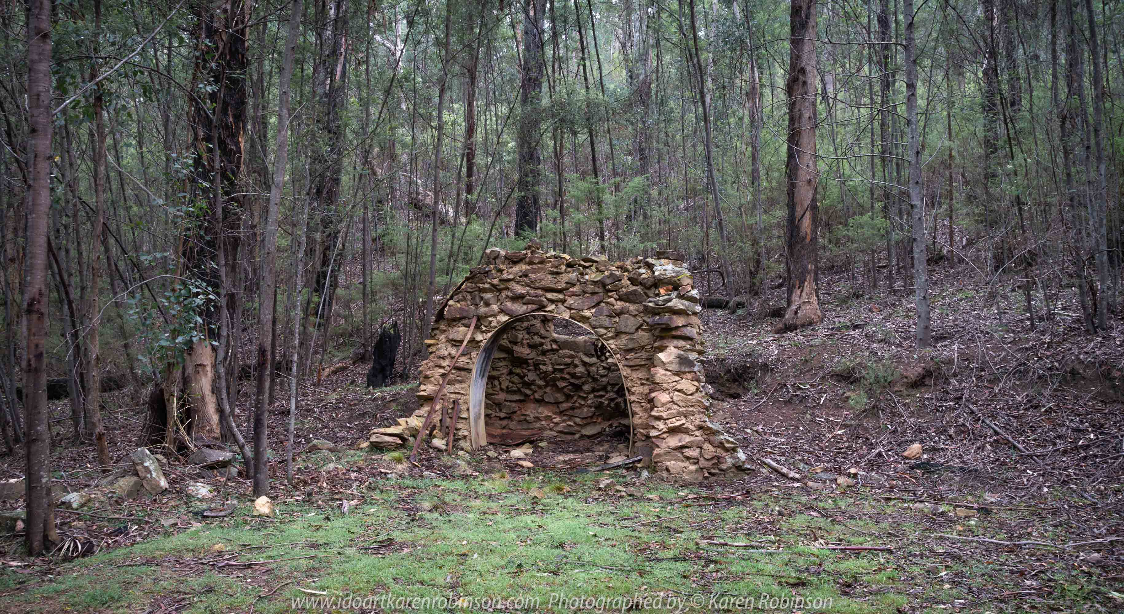 Deptford, Victoria - Australia 'Nicholson River Bush Walk' Photographed by Karen Robinson December 2018 Comments - Hubby, his brother and I took a bush walk alongside of the Nicholson River visiting historic landmarks on our way through Australian bush. Photograph featuring 'Baker's Oven' historical site.