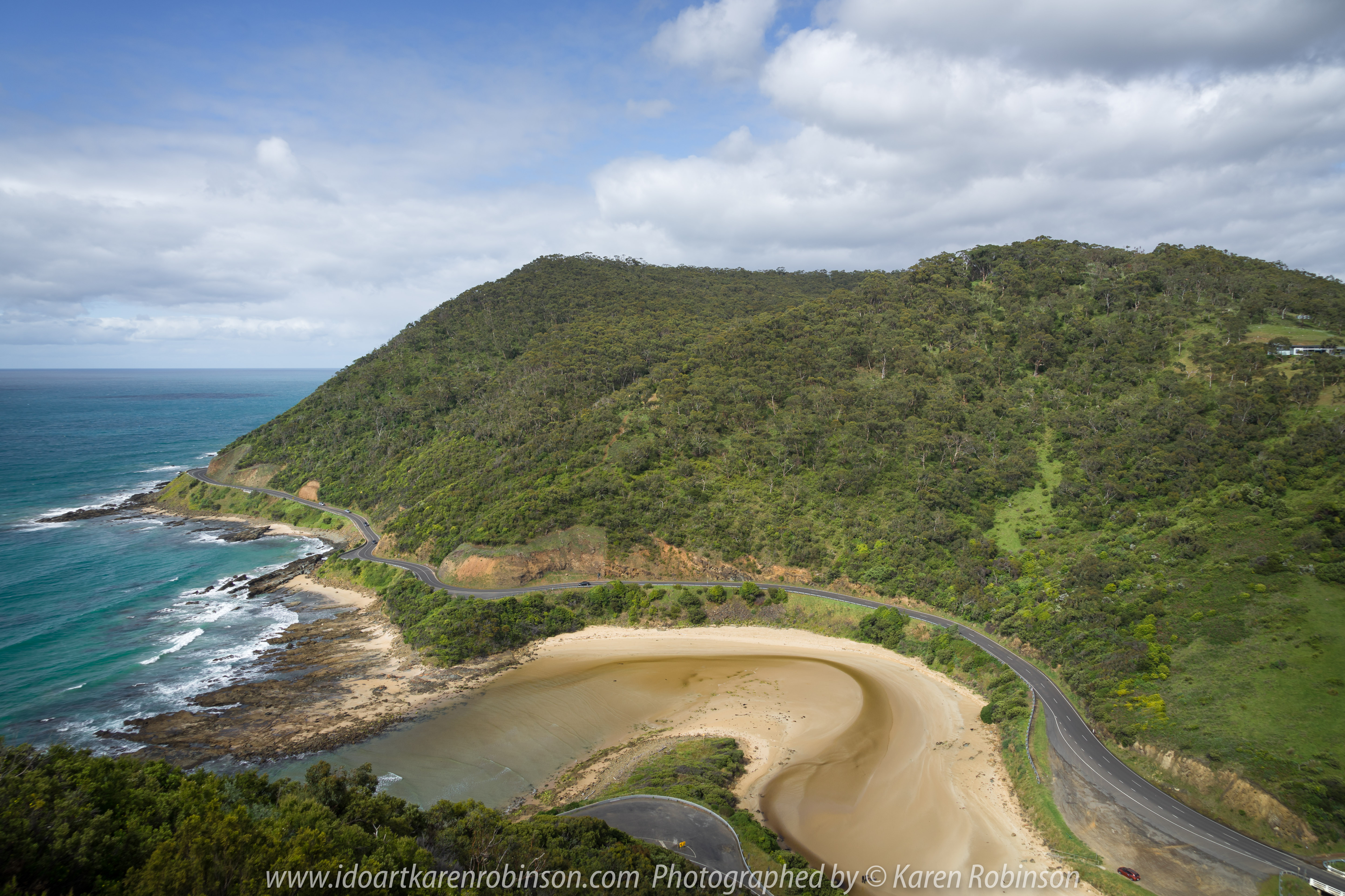 The Great Ocean Road Region, Victoria - Australia_Photographed by Karen Robinson November 2017 www.idoartkarenrobinson.com Comments: My Hubby and I joined a group of enthusiastic Craigieburn Camera Club Photographers on a Three-Day Trip along the Great Ocean Road and Regional areas - to take photographs of wide oceans, sunrises, sunsets, significant coastal landmarks, waterfalls, wildlife and rural bushlands. Featuring views at Teddy's Outlook at Lorne.