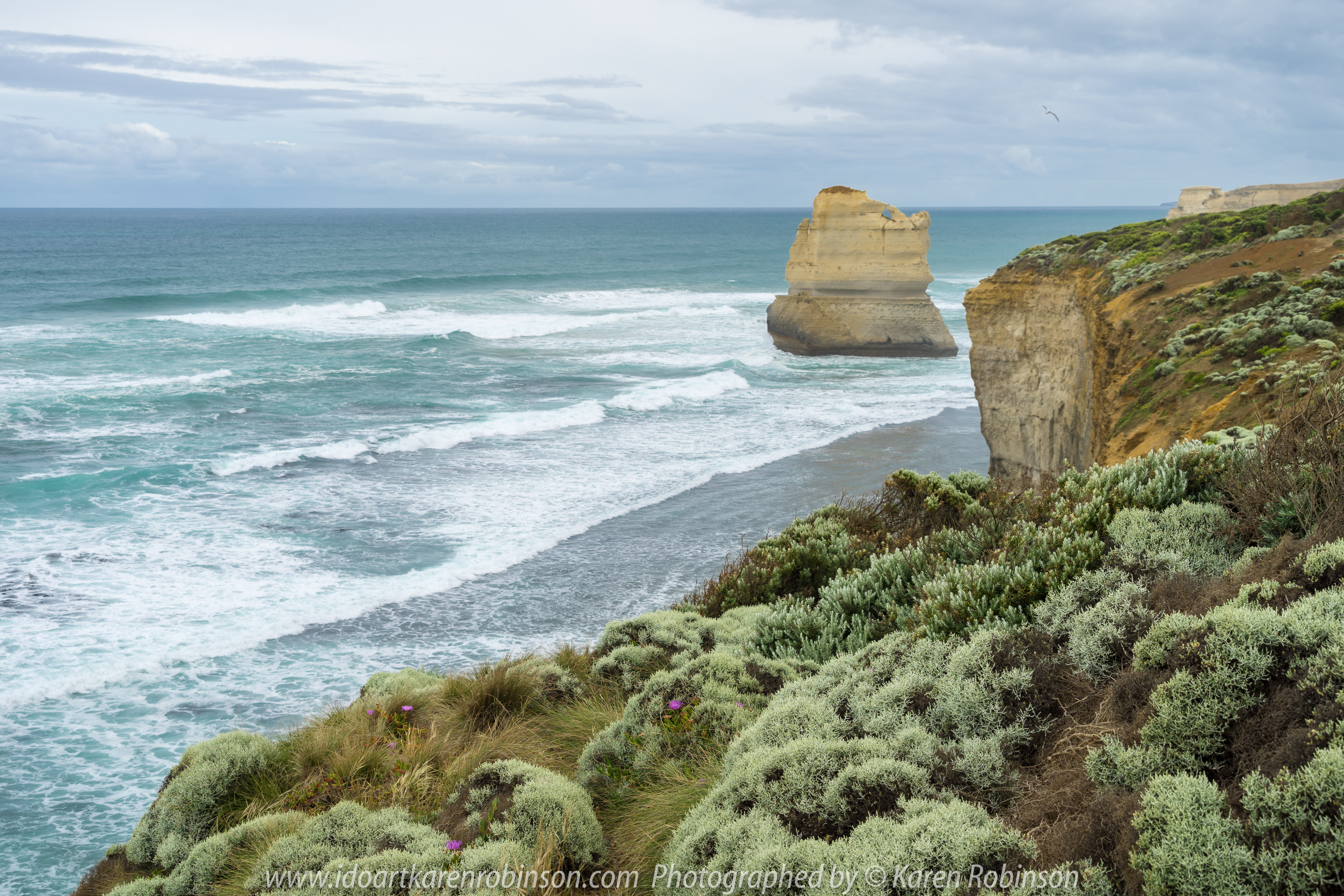 The Great Ocean Road Region, Victoria - Australia_Photographed by Karen Robinson November 2017 www.idoartkarenrobinson.com Comments: My Hubby and I joined a group of enthusiastic Craigieburn Camera Club Photographers on a Three-Day Trip along the Great Ocean Road and Regional areas - to take photographs of wide oceans, sunrises, sunsets, significant coastal landmarks, waterfalls, wildlife and rural bushlands. Featuring views at Gibsons Steps.
