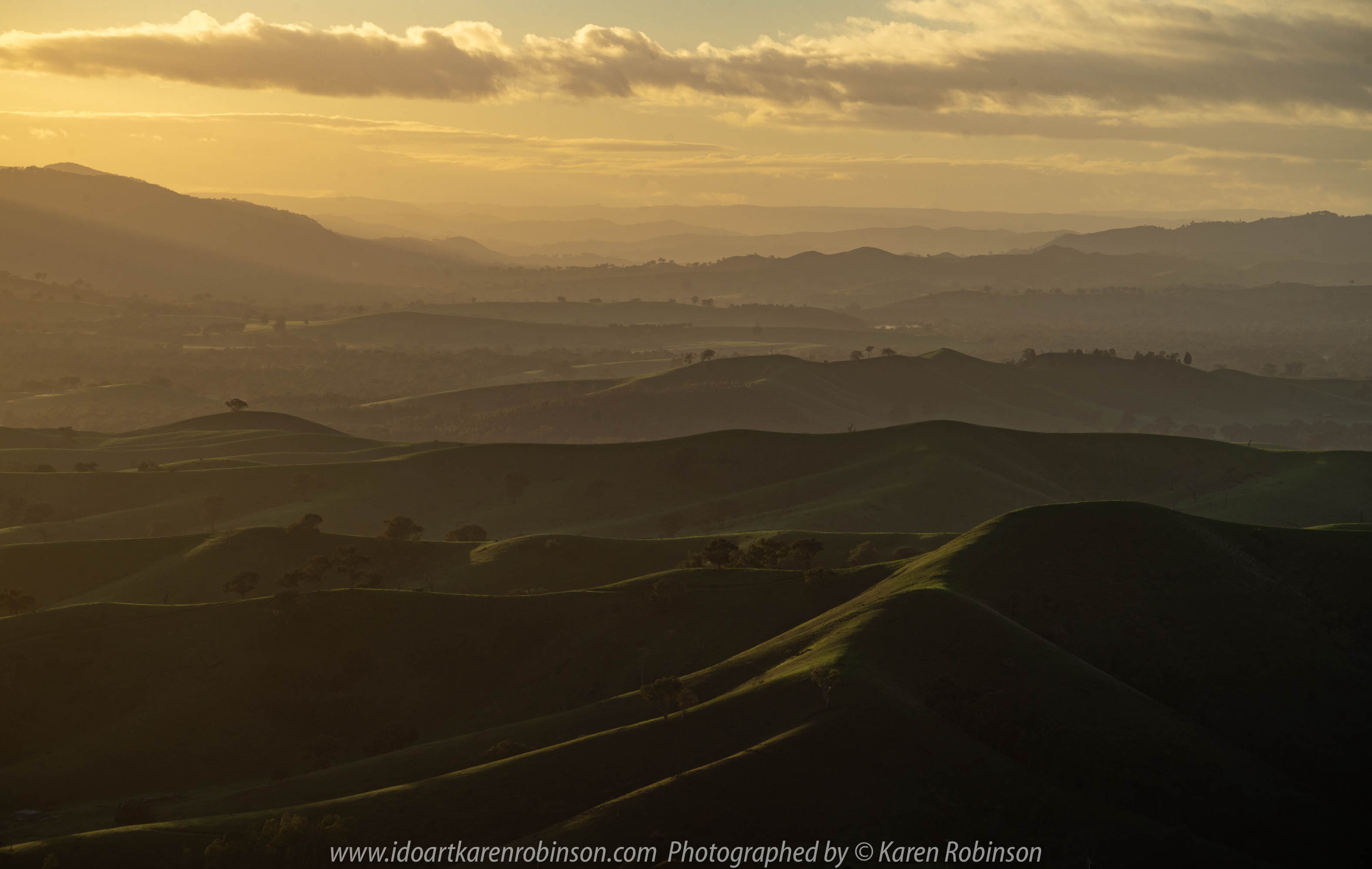Australia 'Autumn Drive' Photographed by Karen Robinson May 2019 Comments: Early morning photography adventure to this region and finding beautiful morning sunrise panoramic views.