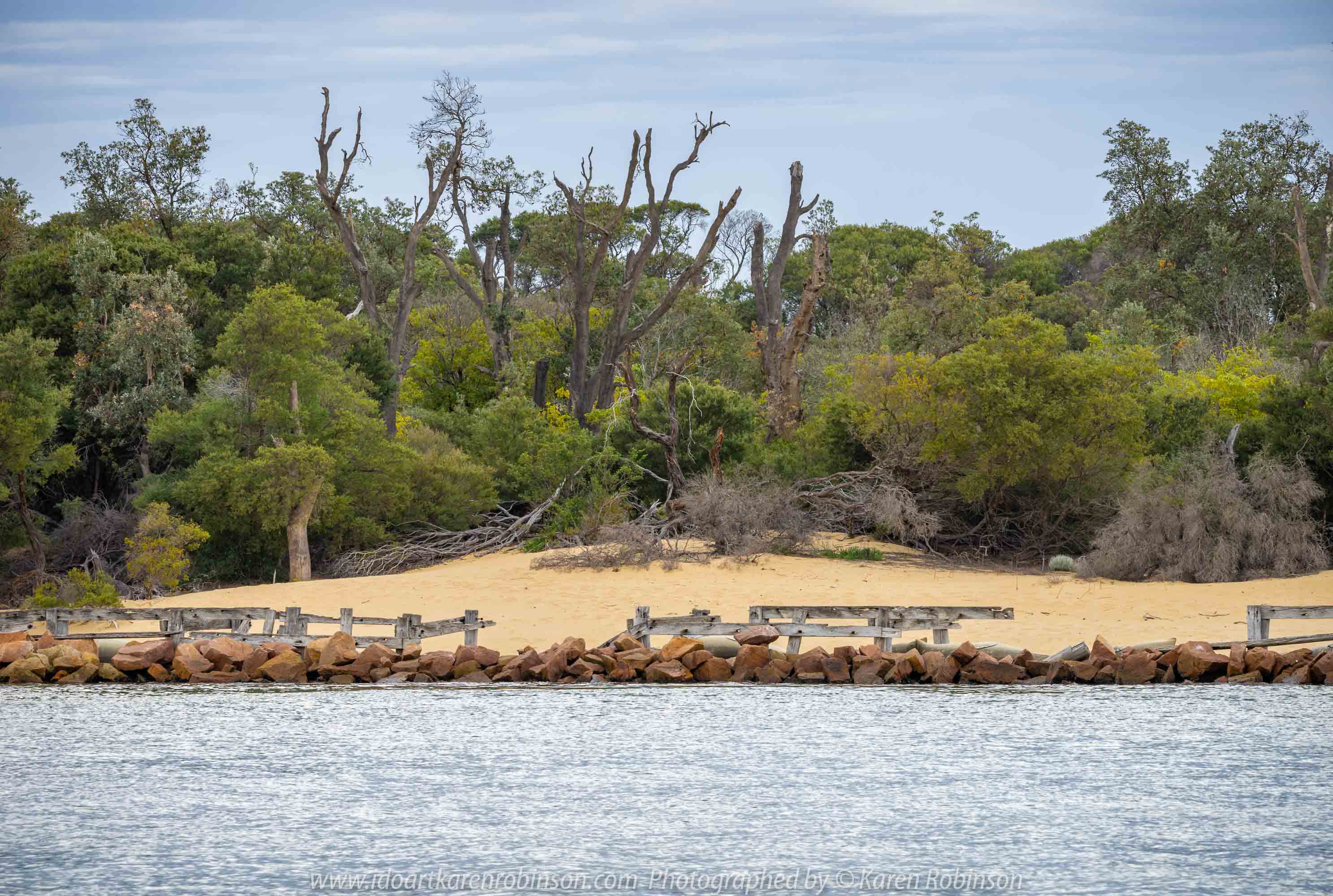 Lakes Entrance, Victoria - Australia 'Shoreline and Harbour Views' Photographed by Karen Robinson January 2019 Comments - On our way to see hubby's brother, we made a slight detour to visit this area. The weather was overcast but still pleasant. It was difficult to photography scenes I wanted and I realised that aerial shots would be best, so we went to a couple of lookouts to help capture some overview shots of Lakes Entrance.