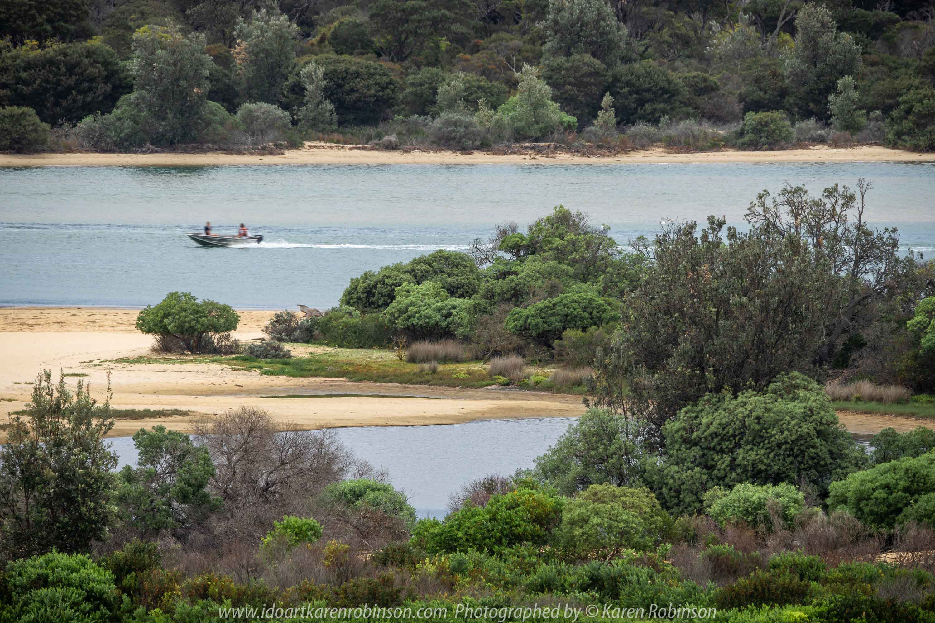 Lakes Entrance, Victoria - Australia 'Shoreline and Harbour Views' Photographed by Karen Robinson January 2019 Comments - On our way to see hubby's brother, we made a slight detour to visit this area. The weather was overcast but still pleasant. It was difficult to photography scenes I wanted and I realised that aerial shots would be best, so we went to a couple of lookouts to help capture some overview shots of Lakes Entrance.