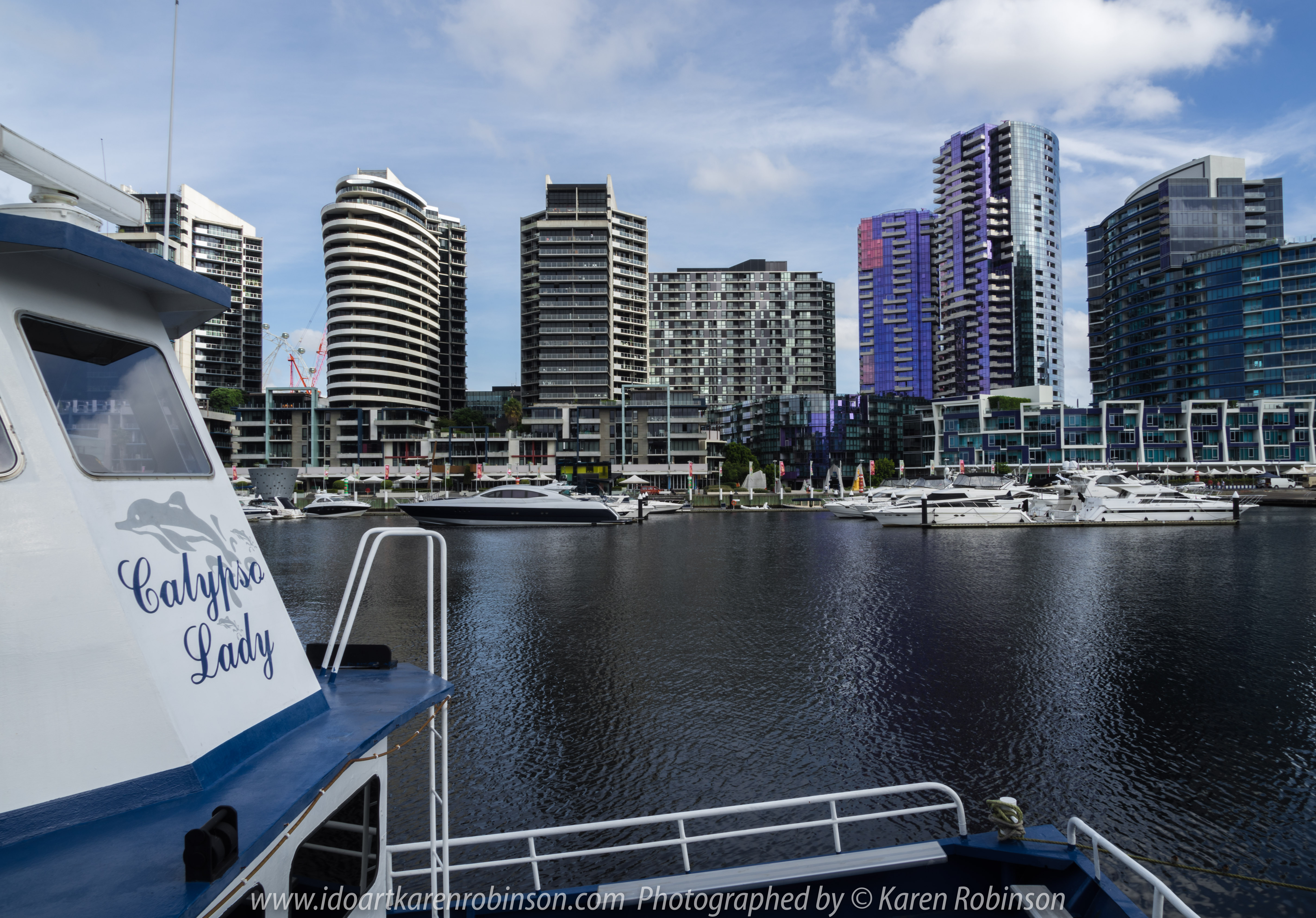 Melbourne, Victoria - Australia "Docklands Waterfront" Photographed by Karen Robinson NB Copyright Protected www.idoartkarenrobinson.com December 17, 2017. Comments: Out-and-about early Sunday morning photographing scenes around the Yarra River Harbour water's edge at Docklands.