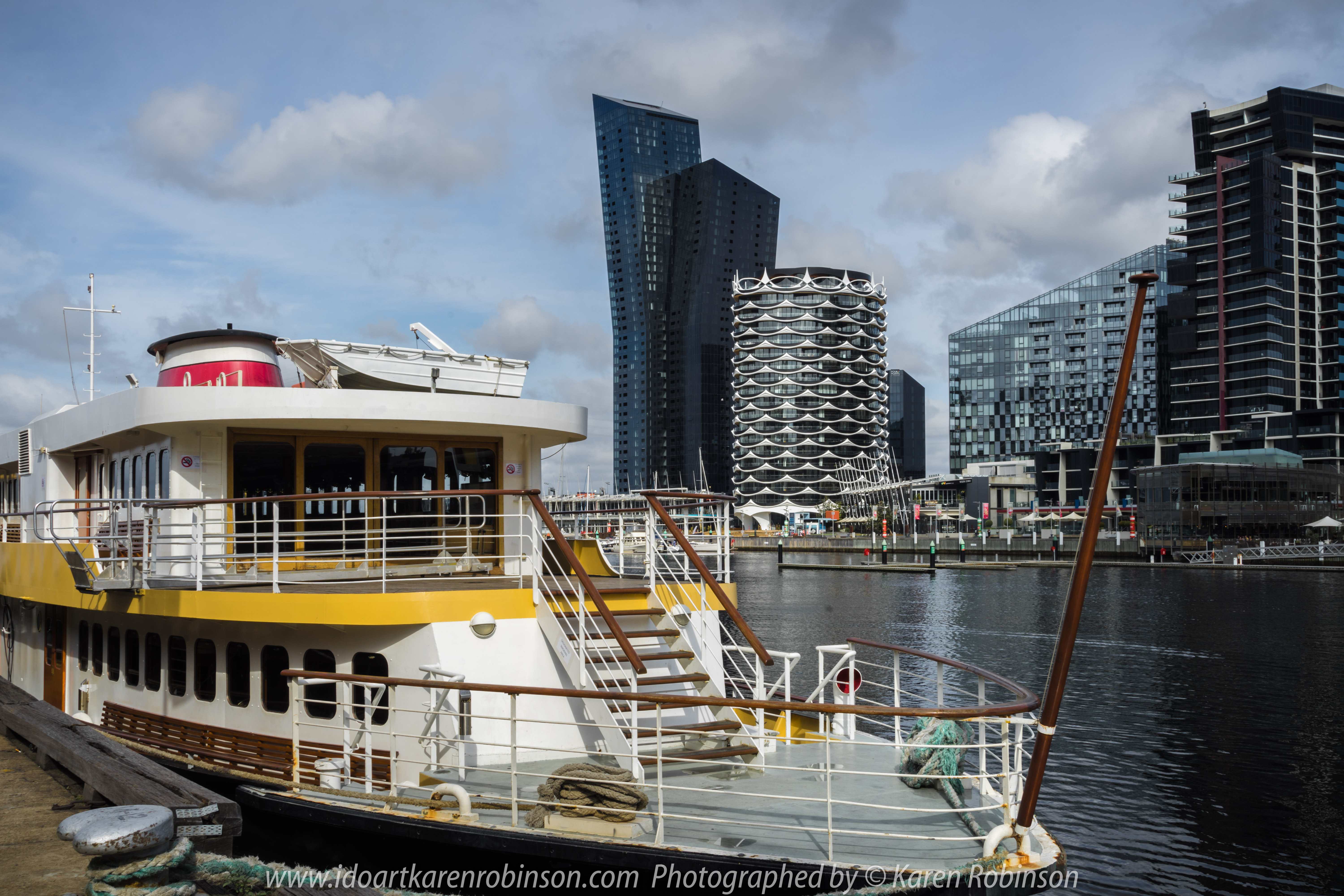 Melbourne, Victoria - Australia "Docklands Waterfront" Photographed by Karen Robinson NB Copyright Protected www.idoartkarenrobinson.com December 17, 2017. Comments: Out-and-about early Sunday morning photographing scenes around the Yarra River Harbour water's edge at Docklands.