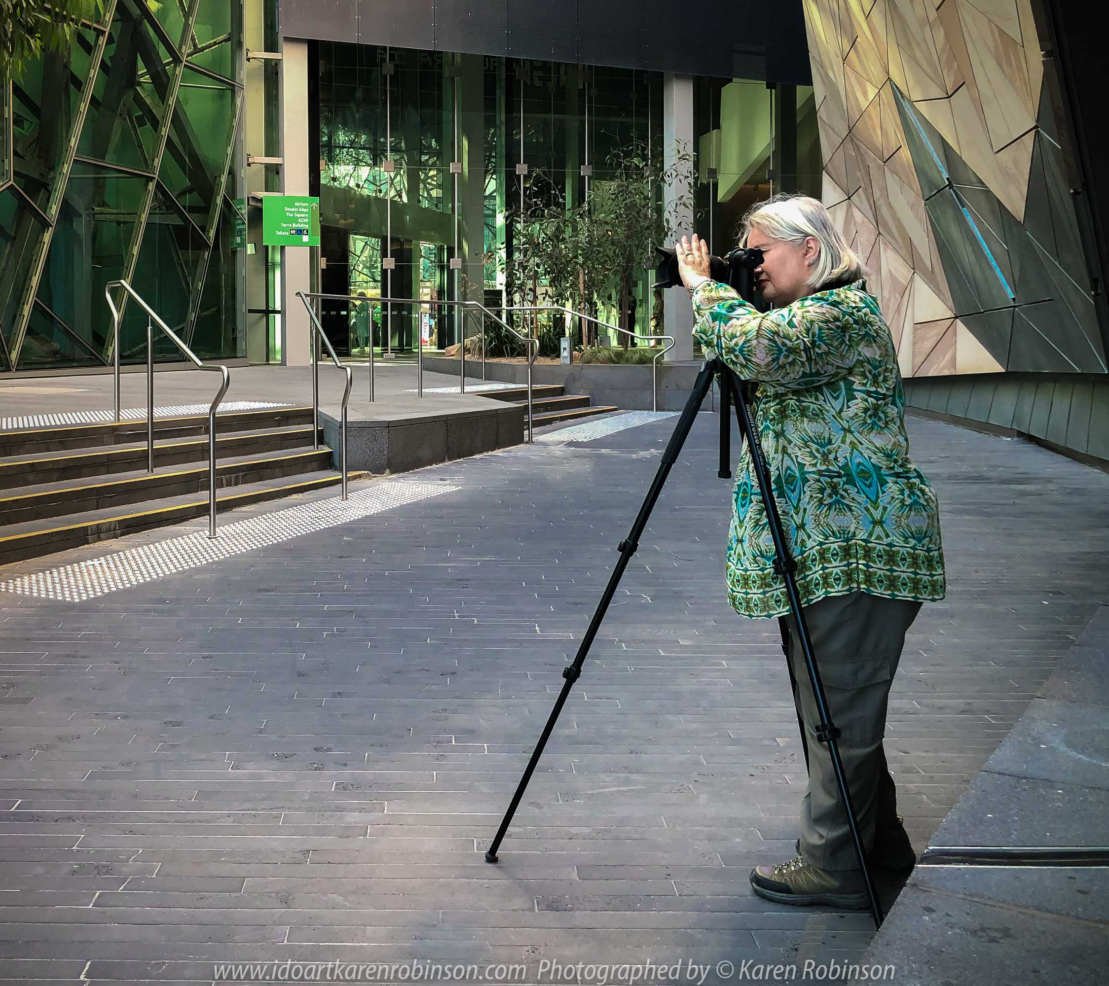 Melbourne, Victoria - Australia 'Hunt 'n' Shoot with CCClub in at Federation Square' Photographed by Karen Robinson February 2019 Comments: Our task as club photographers was to work with a theme being to find a shot with music, reflections, people, angles and movement. Photograph featuring Karen Robinson Photographer