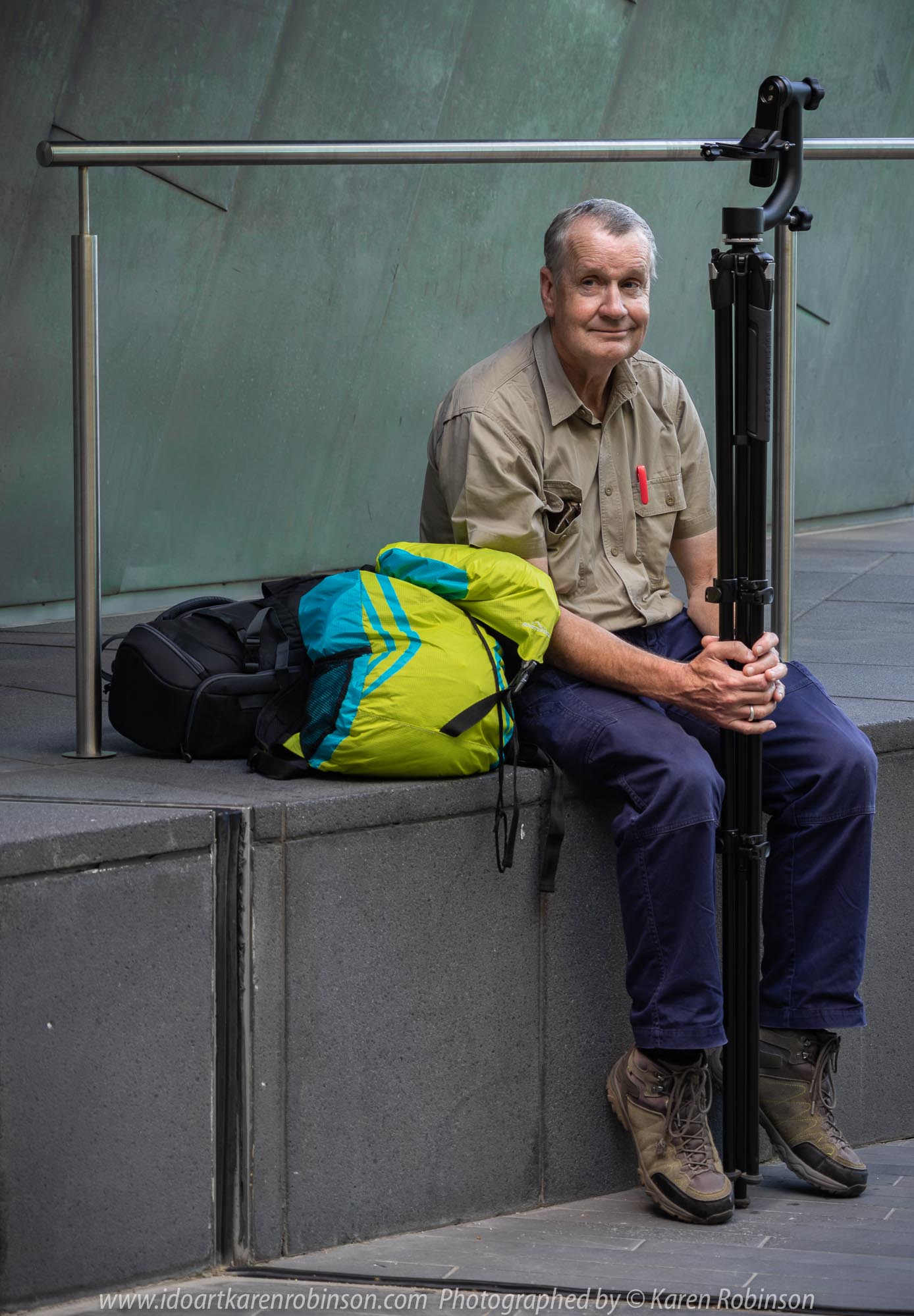 Melbourne, Victoria - Australia 'Hunt 'n' Shoot with CCClub in at Federation Square' Photographed by Karen Robinson February 2019 Comments: Our task as club photographers was to work with a theme being to find a shot with music, reflections, people, angles and movement. Featuring Hubby of Karen Robinson.