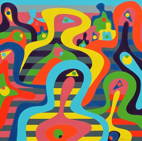 No. 29 of 29 Painting No. 64 Titled 'For One's Well-being' Painting Practice by Abstract Painter Karen Robinson Feb 2016 NB All images are protected by copyright laws