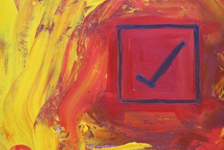 No. 6 Creative Writing & Abstract Painting 'The Happy Box!' Acrylic Paint on A3 HW Paper by Karen Robinson Oct 2014 NB All images are subject to copyright law.JPG
