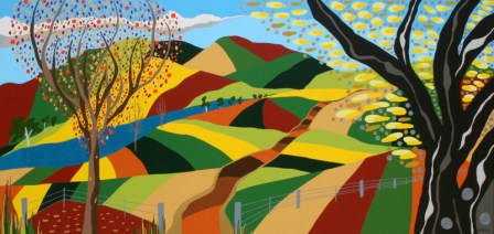 Painting No. 51 - Title "Valley of a Thousand Hills" by Abstract Artist Karen Robinson - 2011