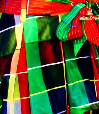 A Digitally enhanced close up of the tartan skirt worn by the young racegoer at 'Derby Day' 2008. Photo taken by Karen Robinson - Abstract Artist NB All images are protected by copyright